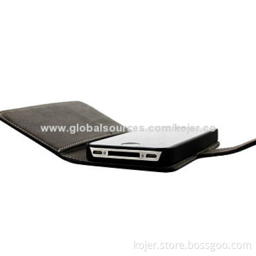 Leather Flip Mobile Phone Cases for iPhone 5, Foldable Holder Design
